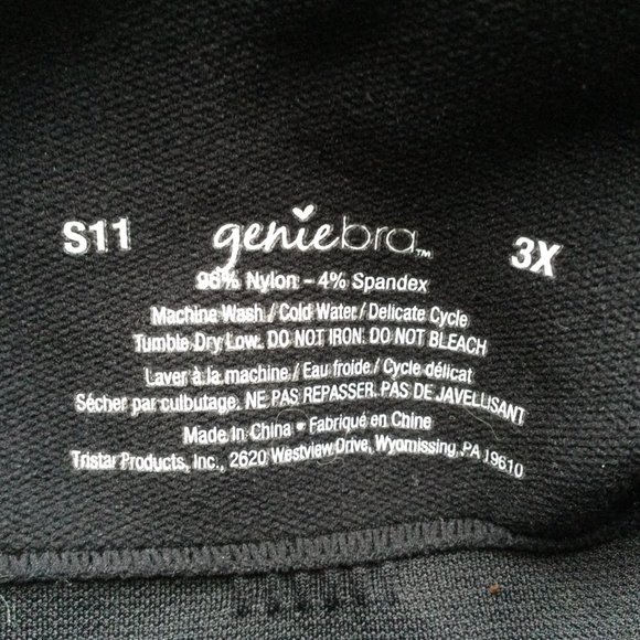 Genie Bra 3X Black Padded Cups Fits XL - Picture 4 of 5